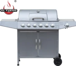 El Fuego Gasgrill / Grillwagen Dayton 6+1 Silber Grillfläche 69x35cm 21 El Fuego Gasgrill / Grillwagen Dayton 6+1 Silber Grillfläche 69x35cm -Günstiges Laube Lust Geschäft f25f79cca45c4d16141f63811df89f19