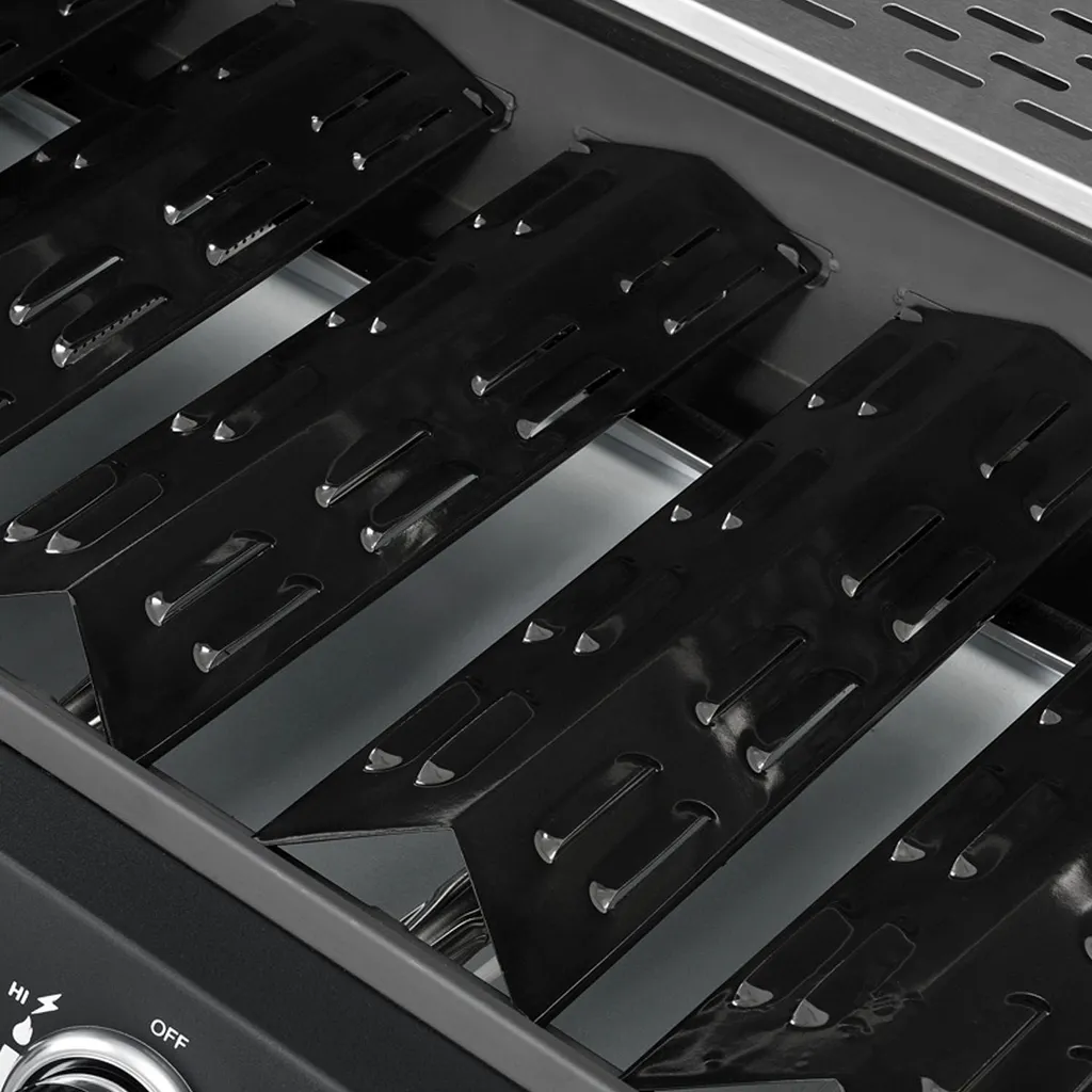 Juskys BBQ Gasgrill Dakota – Grillwagen Mit 5 Brenner 18 KW - Barbecue Grill Inkl. Deckel, Warmhalterost, Seitenablagen, Thermometer & Abdeckplane 11 Juskys BBQ Gasgrill Dakota – Grillwagen Mit 5 Brenner 18 KW - Barbecue Grill Inkl. Deckel, Warmhalterost, Seitenablagen, Thermometer & Abdeckplane – Bild 9