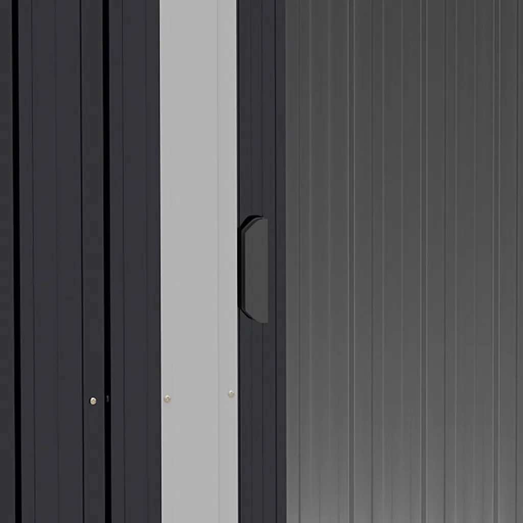 Outsunny Gerätehaus Mit 2 Schiebetüren Metall Gartenhaus 2,6 M² Geräteschuppen Verzinkter Stahl Dunkelgrau 195,5 X 153 X 188 Cm 10 Outsunny Gerätehaus Mit 2 Schiebetüren Metall Gartenhaus 2,6 M² Geräteschuppen Verzinkter Stahl Dunkelgrau 195,5 X 153 X 188 Cm – Bild 8