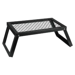 Mucola Lagerfeuergrill Klappbarer Campinggrill Gusseisen BBQ Tragbar Schwarz Leicht Grillrost Backpacking Rost Verstellbar Feuerstand Outdoor Kochen Picknick