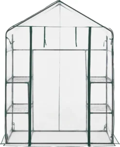 Gewächshaus Hoorn Mit Ablagen 140 X 73 X 195 Cm Foliengewächshaus Mit Reißverschluss Treibhaus Pflanzhaus Stahlrahmen Transparent -Günstiges Laube Lust Geschäft f3a00fc1655bfd0447b1dd85d8de61b1