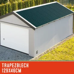 Deuba 12x Trapezblech 129cm X 46cm = 7m² Verzinkt Profilblech Dachblech Wellblech Dachplatten Gerätehaus Carport Grün -Günstiges Laube Lust Geschäft f40e905115a41f178b4d05ce84286986
