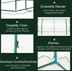 Outsunny Gewächshaus, Treibhaus Mit Tür, Frühbeet, Pflanzenhaus, Pflanzenaufzucht, Stahl PVC, 200 X 100 X 80 Cm -Günstiges Laube Lust Geschäft f51c2ed9f16987a50fc4b78f9a9a6a7a