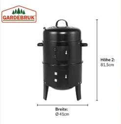 Deuba 3in1 Smoker Inkl. Thermometer Leichter Transport Räucherofen Holzkohlegrill BBQ Rundgrill Räuchertonne -Günstiges Laube Lust Geschäft f6f0b2bdacb44a8a34b01777a3405e9f