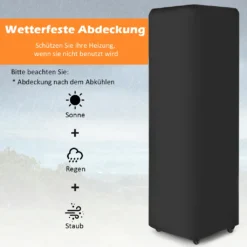 COSTWAY 41000 BTU Gas-Heizstrahler, Terrassenheizer Mit Abschließbaren Rädern & Verstellbarer Füße, Gasheizstrahler Mit Wasserdichter Abdeckung, Winddichte Outdoor-Heizung Für Garten Veranda Hof (Schwarz) -Günstiges Laube Lust Geschäft f770ce7001c0d6dd7bfa2f3083d78b82