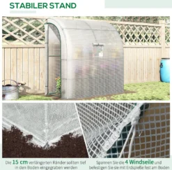 Outsunny Foliengewächshaus Gewächshaus Treibhaus Mit 2 Türen Pflanzenaufzucht UV-Schutz Stahl PE Weiß 200 X 100 X 213 Cm -Günstiges Laube Lust Geschäft f793d9d904c1a442c9536ede046f04b8