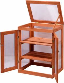 Dobar Mini-Gewächshaus Mit Polycarbonat, Balkon Und Indoor-Treibhaus, Holz, 58 X 43 X 76 Cm, Braun -Günstiges Laube Lust Geschäft f7bb8b7f12a58c5b4e12ef646eb3aabc