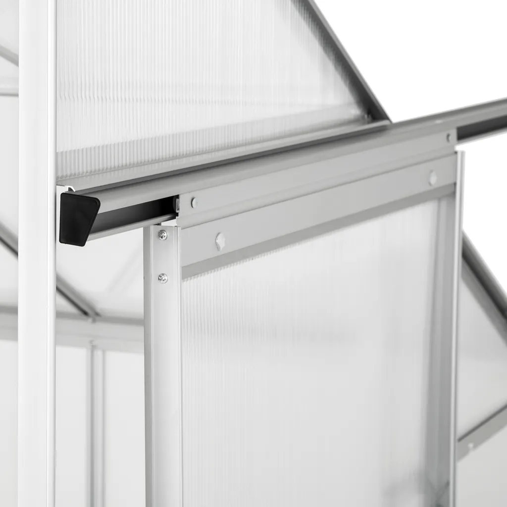 Tectake Anlehngewächshaus Aus Aluminium Ohne Fundament 192x128x202cm - Transparent 6 Tectake Anlehngewächshaus Aus Aluminium Ohne Fundament 192x128x202cm - Transparent – Bild 4