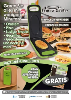 Express Cooker® Multi-Grill Mit Wendefunktion, 3 In1-Toasten-Backen-Braten, Anti-Haft Beschichtung, 800 Watt, Grün - Original Aus Der TV Werbung 19 Express Cooker® Multi-Grill Mit Wendefunktion, 3 In1-Toasten-Backen-Braten, Anti-Haft Beschichtung, 800 Watt, Grün - Original Aus Der TV Werbung -Günstiges Laube Lust Geschäft f8fa82591fee8747e9fb0d9308834a1d