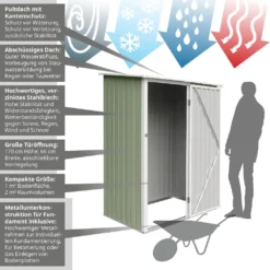 HATTORO P80 Geräteschuppen Metall Gartenschrank Geräteschrank Metallschrank 130x80x186 Cm Hellgrün 12 HATTORO P80 Geräteschuppen Metall Gartenschrank Geräteschrank Metallschrank 130x80x186 Cm Hellgrün -Günstiges Laube Lust Geschäft f92b83bbfb7bbca8b8036d2c95bbf6f0