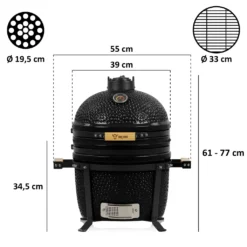 BBQ-Toro Kamado Grill Holzkohlegrill Ø 39 Cm "SHIRO" Mit Thermometer Und Holzgriffen, Schwarz -Günstiges Laube Lust Geschäft fa3bee69dfd5d6be6e90ffc71ab390de