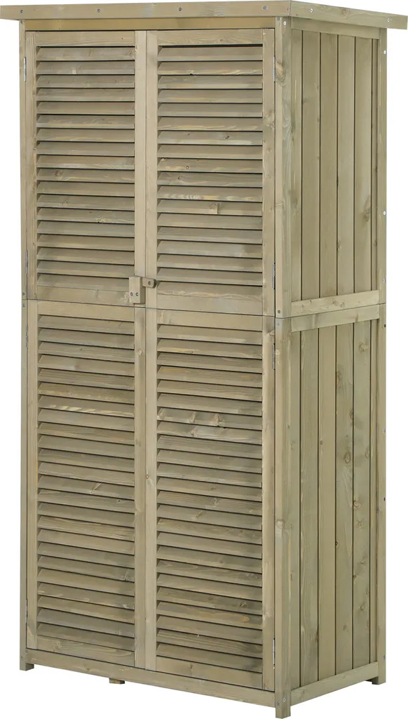 Outsunny Geräteschuppen Gerätehaus Geräteschrank Schuppen Garten 4 Fächer Grau 87 X 46,5 X 160cm 3 Outsunny Geräteschuppen Gerätehaus Geräteschrank Schuppen Garten 4 Fächer Grau 87 X 46,5 X 160cm