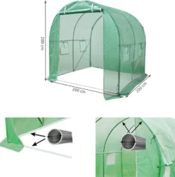 Foliengewächshaus Tomatengewächshaus Treibhaus Folientunnel Frühbeet Mit Fenster Grün 200 X200x200 Cm 10022, Größe:2x2x2m -Günstiges Laube Lust Geschäft fc6db6abe2251447f70a7bc756e6aff1