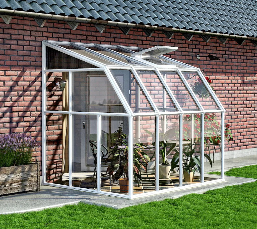 Rion Kunststoff Anlehngewächshaus Sun Room 34 | Weiß | 262x201x247x Cm 8 Rion Kunststoff Anlehngewächshaus Sun Room 34 | Weiß | 262x201x247x Cm – Bild 6