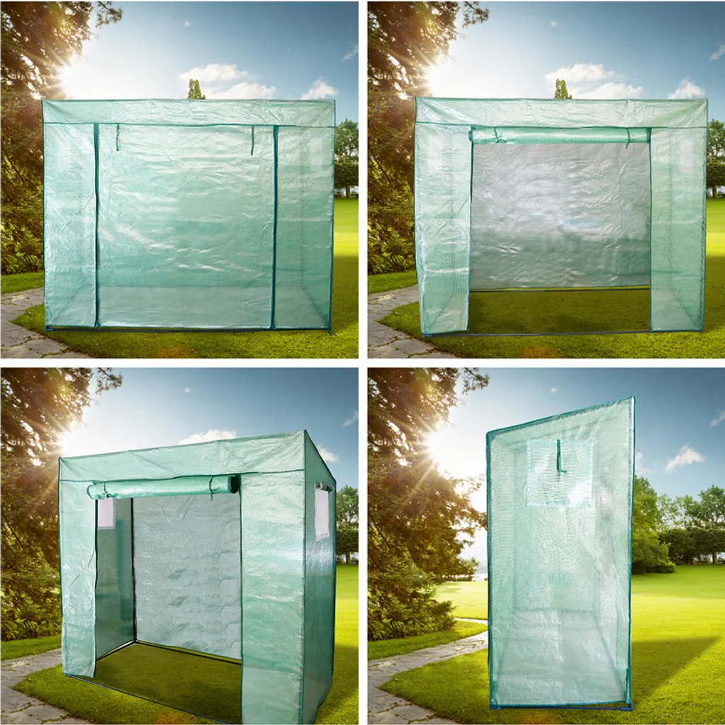 EINFEBEN Foliengewächshaus Gewächshäuser Treibhaus Frühbeet Gardebruk Tomatenhaus Pflanzenhaus Grün 200*80*170CM 6 EINFEBEN Foliengewächshaus Gewächshäuser Treibhaus Frühbeet Gardebruk Tomatenhaus Pflanzenhaus Grün 200*80*170CM – Bild 4