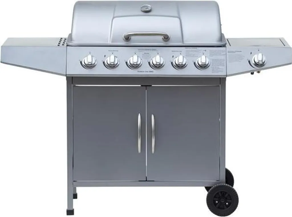 El Fuego Gasgrill / Grillwagen Dayton 6+1 Silber Grillfläche 69x35cm 3 El Fuego Gasgrill / Grillwagen Dayton 6+1 Silber Grillfläche 69x35cm