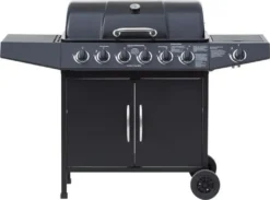 El Fuego Gasgrill / Grillwagen Dayton 6+1 Schwarz Grillfläche 69x35cm