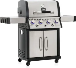 BBQ-Toro Premium Edelstahl Gasgrill 4+1+1 - 4 Brenner Mit Seitenbrenner Und Backburner