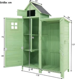 Merax Gerätehaus Gartenschrank 119x55 Cm Gerätehaus Holz Geräteschuppen Mit Spitzdach, Grün 15 Merax Gerätehaus Gartenschrank 119x55 Cm Gerätehaus Holz Geräteschuppen Mit Spitzdach, Grün -Günstiges Laube Lust Geschäft fdd36a182afce8556cd44c516742d90e