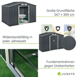 Juskys Metall Gerätehaus XXL Mit Satteldach, Schiebetür & Fundament - 15m³ - 277×319×192 Cm - Anthrazit - Geräteschuppen Gartenhaus Garten Schuppen 17 Juskys Metall Gerätehaus XXL Mit Satteldach, Schiebetür & Fundament - 15m³ - 277×319×192 Cm - Anthrazit - Geräteschuppen Gartenhaus Garten Schuppen -Günstiges Laube Lust Geschäft ff15bc3df96aedb8d077f352ac344553