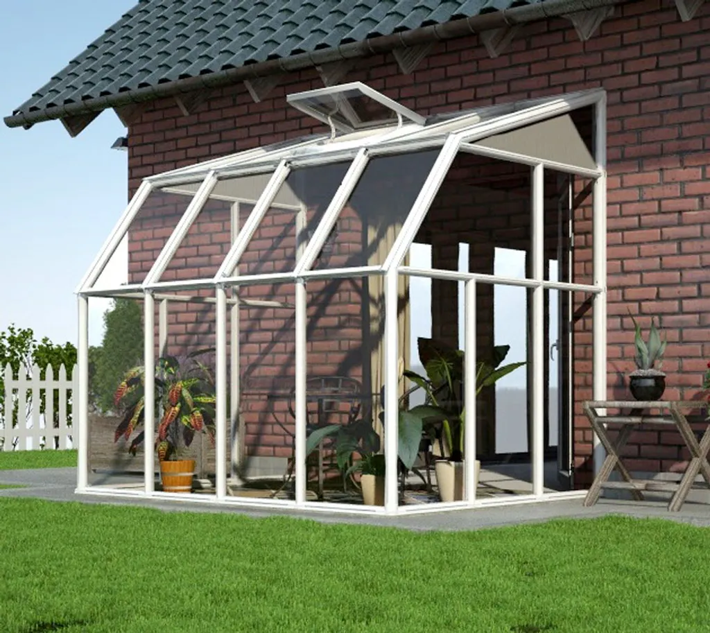 Rion Kunststoff Anlehngewächshaus Sun Room 34 | Weiß | 262x201x247x Cm 4 Rion Kunststoff Anlehngewächshaus Sun Room 34 | Weiß | 262x201x247x Cm – Bild 2